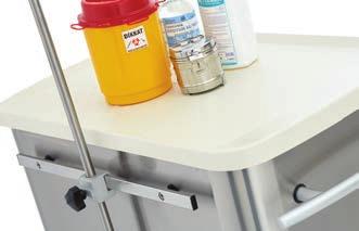 STAINLESS STEEL HOSPITAL EQUIPMENT Accessory Positioning & Table Top Accessory rails enabling safe positioning