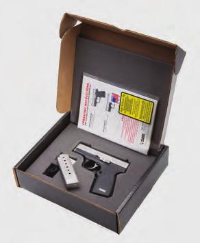 Sights: Drift adjustable white bar-dot combat rear sight, Pinned in polymer front sight Black Polymer Frame and Matte Stainless Steel Slide Ships with one magazine Kahr s full frame, value-priced