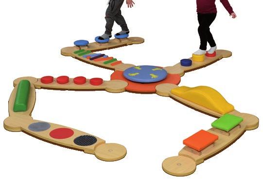 Sensory Balance Beams This challenging balance system can be put together in a number of ways thanks to the central linking island and