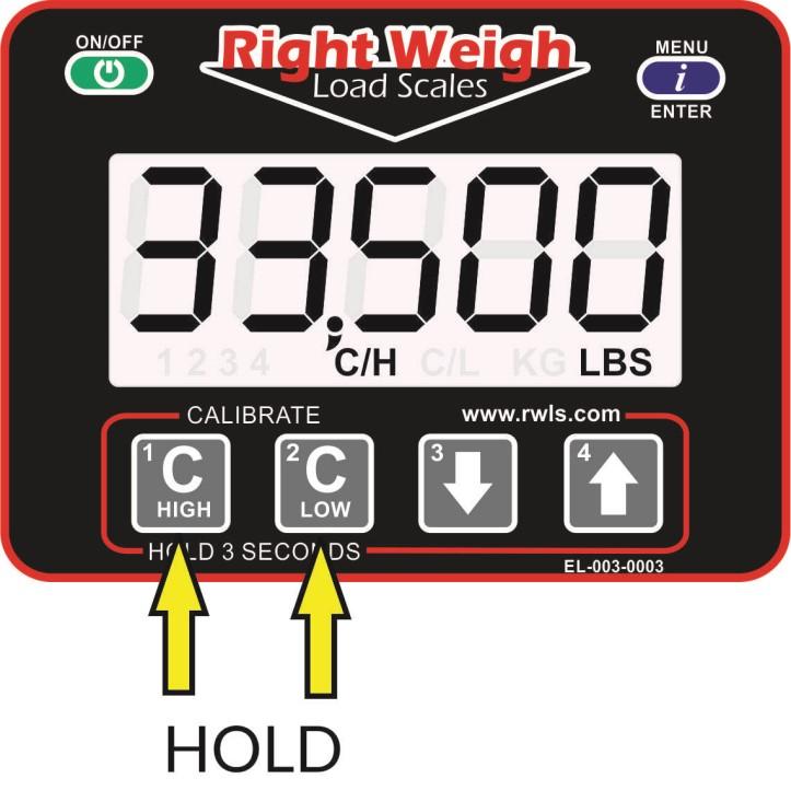 Setting an Overweight Warning 1: With the scale turned on, press and hold the C HIGH and C LOW buttons. After 3 seconds, the C/H symbol will appear.