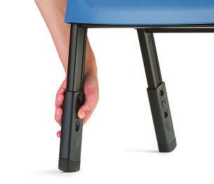Basic item Contoured seat and back with lightly textured surfaces Armrests Lateral thigh support Height-adjustable