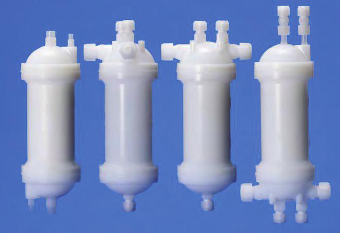 The unique downstream venting-type assemblies allow gas to exhaust from chemical fluids efficiently and provide higher particle cleanliness levels.