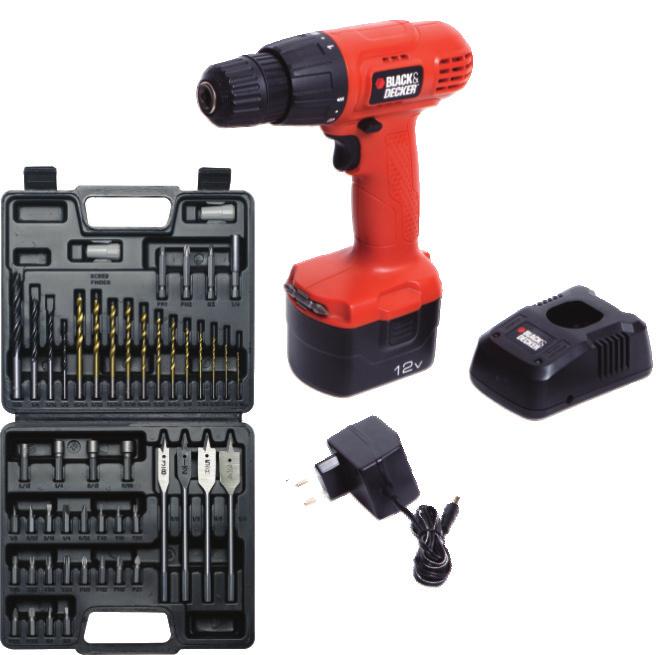 CORDLESS CD121K50 12 V Cordless Ni-Cd Drill/Driver with 50 Accessories Kitbox Voltage Battery type Chuck Size Speed Chuck Reversible Drilling Capacity 12 V 1.