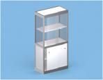 ! 151,90 MC51 Showcase with cupboard Lockable, 1000 x 500 mm, H 900 mm Glass element H 200 mm, Cupboard with