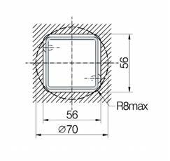 square 56x56 or round Ø 70 M8/15deep (8x) 1) Fitting height Y for 0-stroke, with Tr 20x4 screw 6) Protective tube length SRO with Tr 20x4 screw Without escape/ rotation protection Escape/ rotation