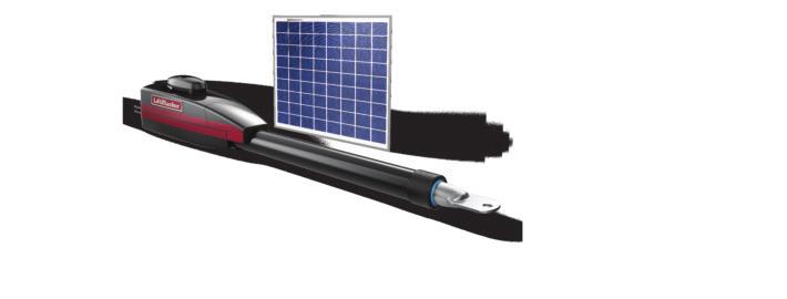12VDC SOLAR RESIDENTIAL LINEAR ACTUATOR RELIABLE P R O D U C T SOLAR CHARGE Provides up to 126 Days of Standby Power H I G H L MyQ TECHNOLOGY Allows You to Securely Monitor and Control Your Gate