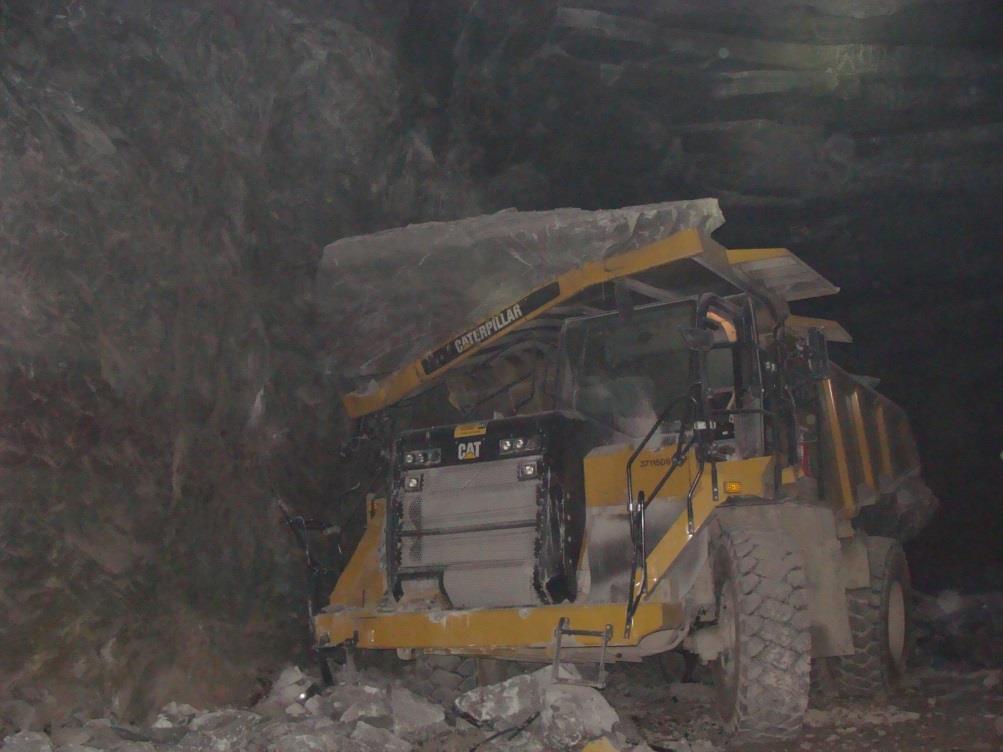 August 12, 2014 Crushed & Broken Limestone underground mine - A haul