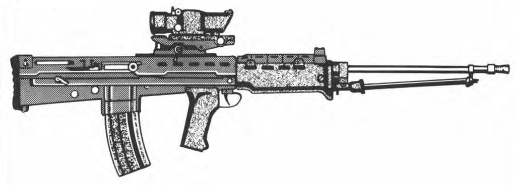 Automatic Rifles M249 The M249 Squad Automatic Weapon (SAW) is the standard U.S. light automatic support weapon. It can accept either the standard 30-round magazine of the M16A2 or a 200-round belt.