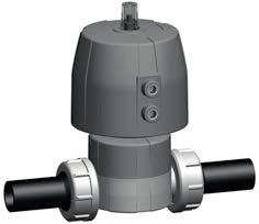 PROGEF Stanar iaphragm valve IASTAR TenPlus FC (Fail safe to close) Unions with butt fusion spigots SR metric oel: aterial: PP- ouble flow rate compare to preecessor For easy installation an removal