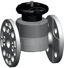 iaphragm valves new generation PROGEF Plus oil free iaphragm valve type 57 With fixe flanges PP- JIS oel: aterial: PP- / oil free cleane ouble flow rate compare to preecessor anwheel with built-in