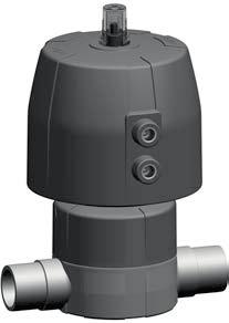 iaphragm valve IASTAR Ten PVC-C A (ouble acting) Unions with solvent cement sockets metric oel: ouble flow rate compare to preecessor For easy installation an removal Short overall length Iniviual