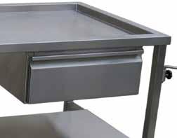 STAINLESS STEEL BOOK HOLDER STAINLESS STEEL DRAWER ASSEMBLY All stainless steel construction with a fully covered bottom and a reinforced on the top edges.