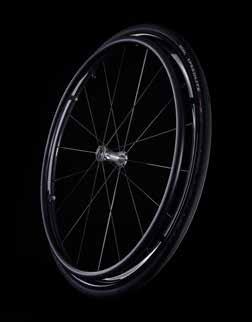 CYCLONE Weight with MBL SpeedLite tyre and pushrim: 24 / 1400 g Hub: Radiall Distance between the outside of bearings: 48 mm Spokes: 12 spkes Ø3 mm Rim: Double bounded rim, MBL profile DW2 Pushrim: