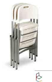Folding chair with varnished steel frame, seat and back in high