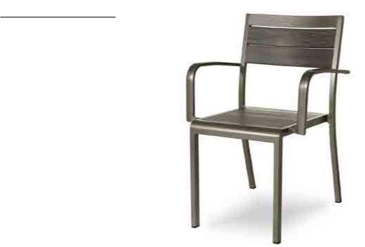 Chair and armchair with aluminium frame polyester powder coated.