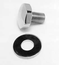 shaped stem bolt with chrome plated washer replaces OEM P/N 4453 bolt and cover on 1986-up FLST, FXR, FXD, XL. 9978-2 5/8-18 Thread Size.
