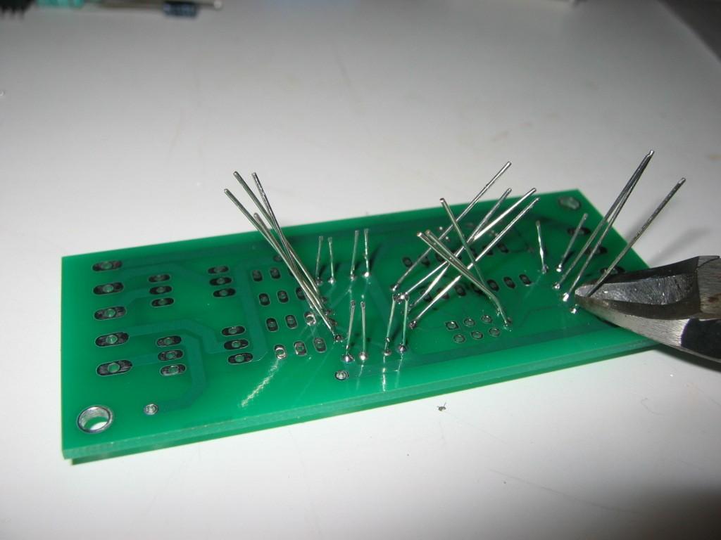 5) Insert the low-profile components--the 0.1uF caps and the 10k resistors.