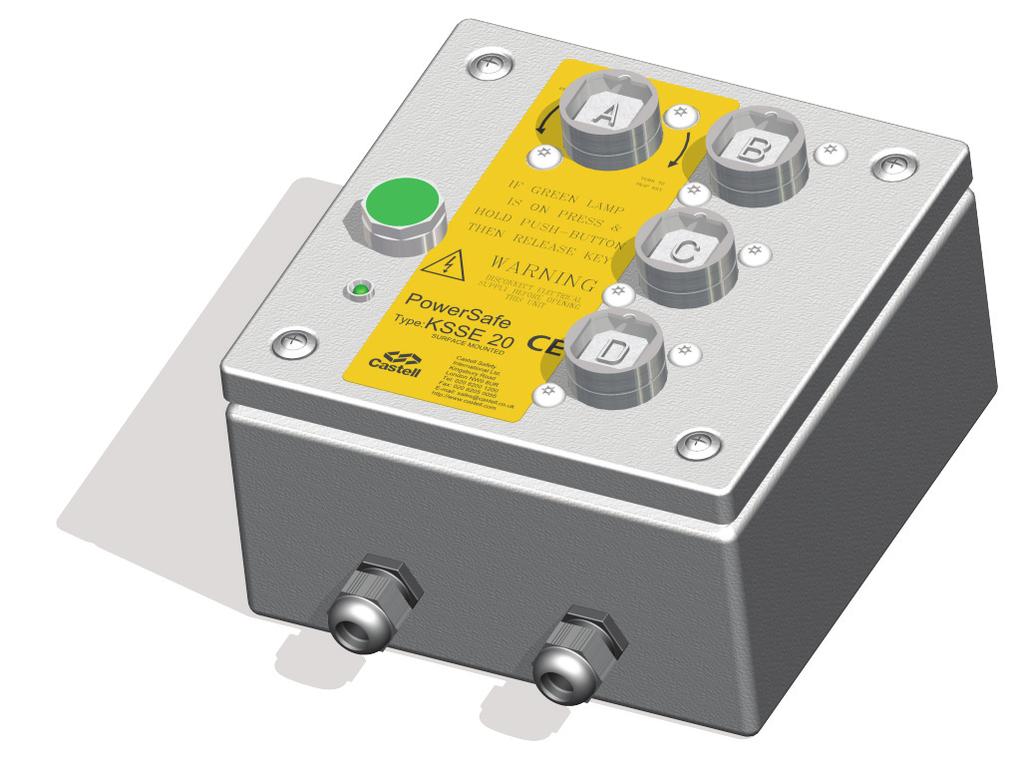 E20-FSS-3D-F-C/O4-110A The KSSE is a solenoid controlled, multi-key electrical switch for the controlled isolation of low current.