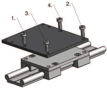 Carriage options blank: Standard -HKA: Carriage with assembled clamp (available sizes/lengths page 968) Length of rail Number of carriage plates Length of carriage plate Support width F = 50 N Size