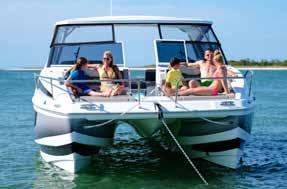 sunbed, facing forwards or aft Seating to port and starboard outboard facing forwards Entire deck area self draining aft with additional scuppers forward Side boarding doors port and starboard with