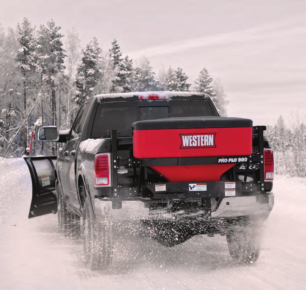 TAI L GAT E SPREADERS For precise ice control performance, turn to the powerfully versatile PRO-FLO 900 and PRO-FLO 525 tailgate spreaders.
