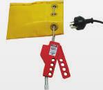 PLUG AND HOSE LOCKOUT 11 Plug and Hose Lockout Bag PLD-1, 2 and 3 Heavy Duty Vinyl Bag with Steel Wire closing cord 4 Padlock holes up to 8mm diameter shackle Available in 3 sizes: - 130 x 150mm