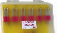 LST-3L pictured Lockout Station with Lid - Medium Size - 10 Padlocks LST-2L 10 x Lockout Padlocks 25 x SDT-1 Do Not Operate Tags 25 x SDT-2 Out Of Service Tags 2 x SLH-30 Lockout Hasp 2 Universal x