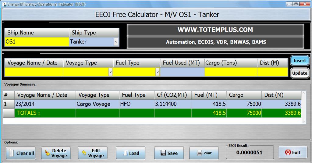 The free software calculator developed by Totem Plus Company is used for both scenarios: 1st scenario (figure 5) and 2nd scenario (figure 6).
