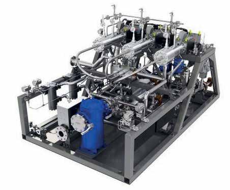 compressors (2 x 100%) Submerged low-pressure pump Submerged low-pressure pumps are installed inside the tank. They have a double purpose: 1. Feed the PVU with LNG at specified conditions 2.