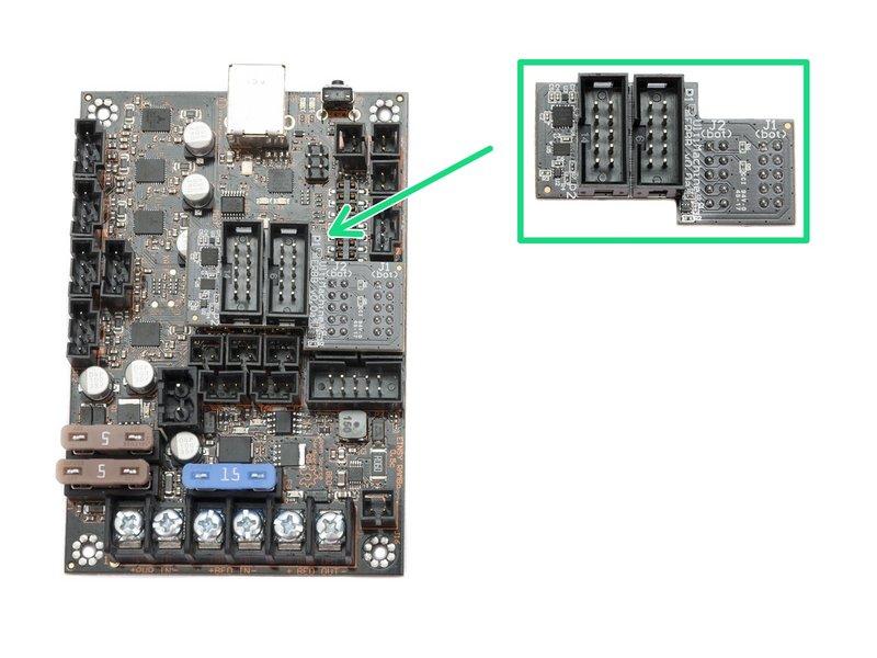 Version B: LCD connectors are part of the daughterboard. The daughterboard is preassembled in our factory. Do not remove it!