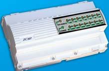 It operates the air conditioning unit by two dry contacts relays and is not interfering with the air conditioning controller.