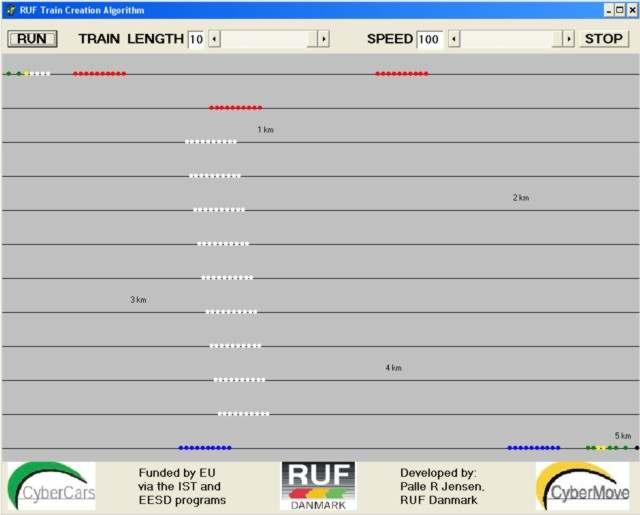 Separation A simulator of the RUF vehicle flow on a 5 km