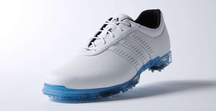 MEN S ADIPURE adidas Golf FOOTWEAR 2018 LIGHTWEIGHT SYNTHETIC UPPER with climaproof provides a combination of comfort, protection and performance puremotion TPU OUTSOLE features an 7-spike