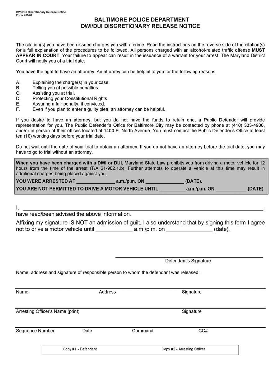 Policy 1108 DUI/DWI ARREST PROCEDURES Page 21 of 22