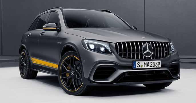 GLC 200 GLC 250 4M GLC 250 d 4M GLC 350 d 4M M-AMG GLC 43 4M M-AMG GLC 63 S 4M+ Special Option Package* ED1 Edition 1 Exterior 21 AMG cross-spoke forged wheels, painted in matt black and with yellow