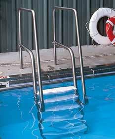 ACCESS STEPS & LADDERS Therapy Ladder (Missoula ladder) by Spectrum The sloping design makes pool access user friendly at a very good price. Rails are stainless steel 1.5' OD for easier gripping.