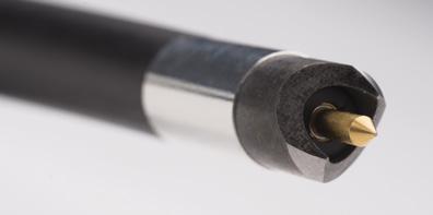The C connection is made via an outer hardened and tempered steel crown with two contact points or tips.
