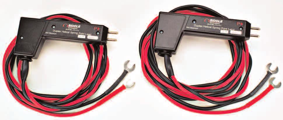 9 m) 242144-26 26 ft (8 m) DUPLEX TEST LEADS Helical Spring Point Leads Handspikes with spring loaded tips that compress and rotate to ensure good contact. Spacing between P and C probe tips is 0.