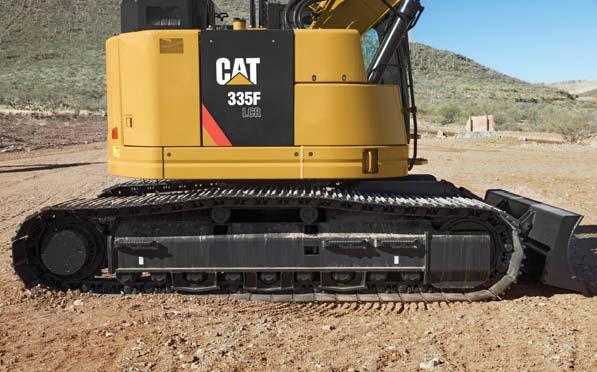 Massive bolts are used to attach the track frames to the body, and additional bolts are used to increase the machine s digging force, which leads to more productivity for you.
