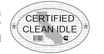 INFORMATION - Clean Idle 6 If you have a Cummins engine, your label will look like the image below.