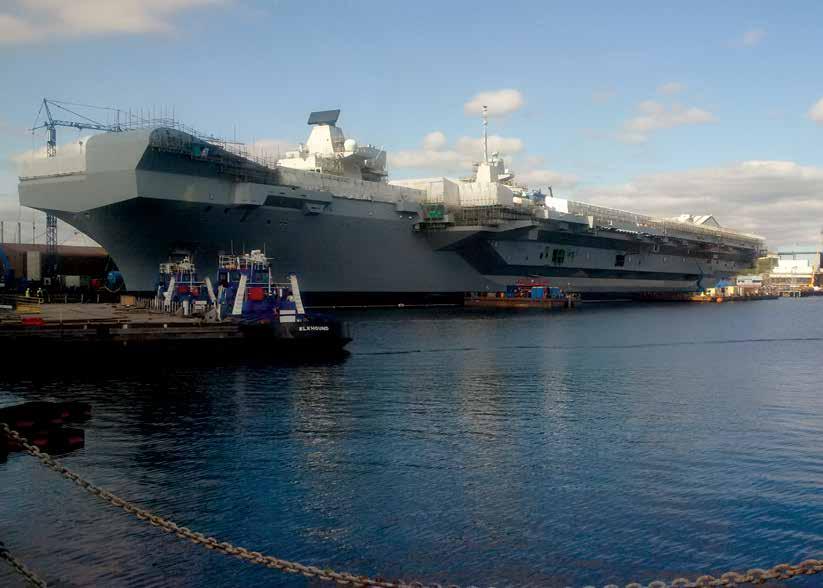 FLAT TOP INNOVATION The first of Britain s much-heralded new aircraft carriers is moving towards sea trials this year, to be followed by flight trials in 2018 and operational service starting in 2020.
