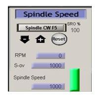 Figure 11 Spindle Speed You can also control the spindle by using M-codes. As a reference use the table below.