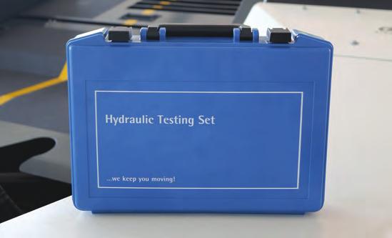 HYDRAULIC TEST KIT The hydraulic test kit comes in a robust, oil-resistant plastic carrying case containing the test couplings and reducing adaptors in separate compartments with a securely closing
