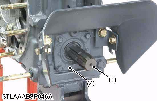 L2800, L3400, WSM TRANSMISSION (MANUAL TYPE) PTO Bearing Case 1. Remove the bearing case (2) mounting screws. 2.