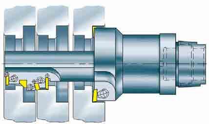 Operation 2 n = 0 Operation 1 Start 46 Oil-pump housing Material (DIN) GD - Al Si 9 Cu 3 Forward and backward fineboring tool Number of
