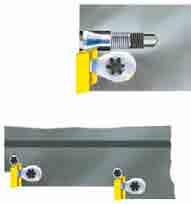 Adjustment with tapered screw from the front and the top Adjustment element (tapered screw / torx or hexagon socket) Adjustment from the front 0,02 shank Ø µm-accurate Adjustment from the top The