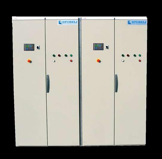 The cabinet is ready to connect the power cable for consumers on a copper strip or staples.