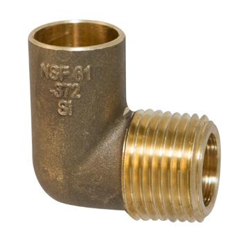 B = Tube Stop to Flange Face 708-LF Lead-Free 90 Flanged Sink Elbow C x F NOM. DIM. C DIM. F SIZE NET WT./LBS.
