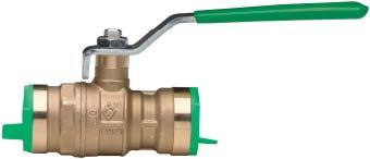 CCORDIG CIFORI HET SFETY CODE 116875 VIE FROM SEPTEMER 2009 SERIES 559000 F ESY-PUSH Full port ball valve with ESY-PUSH connections 1/2-3/4-1, steel handle, green grip. 600 WOG body, rated at 200 PSI.