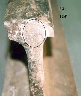 - 6 - Photo 2. Transverse detail fracture The 136-pound RE Algoma rail conformed to CPR s Specification for chemical composition, hardness and tensile strength.